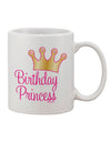 Tiara Printed 11 oz Coffee Mug for the Birthday Princess - Expertly Crafted by TooLoud-11 OZ Coffee Mug-TooLoud-White-Davson Sales