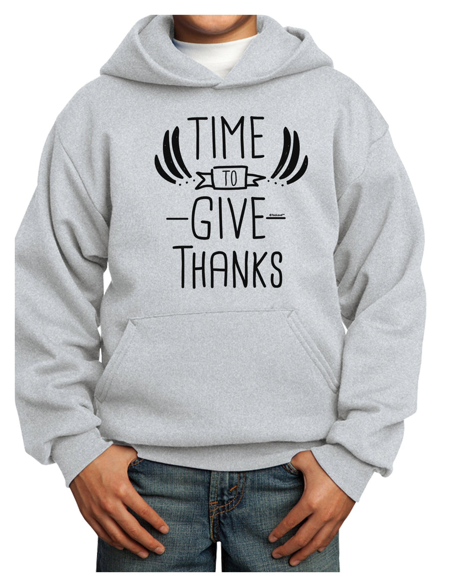 Time to Give Thanks Youth Hoodie Pullover Sweatshirt-Youth Hoodie-TooLoud-White-XS-Davson Sales