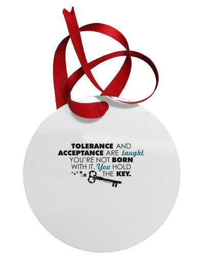 Tolerance And Acceptance Circular Metal Ornament-Ornament-TooLoud-White-Davson Sales