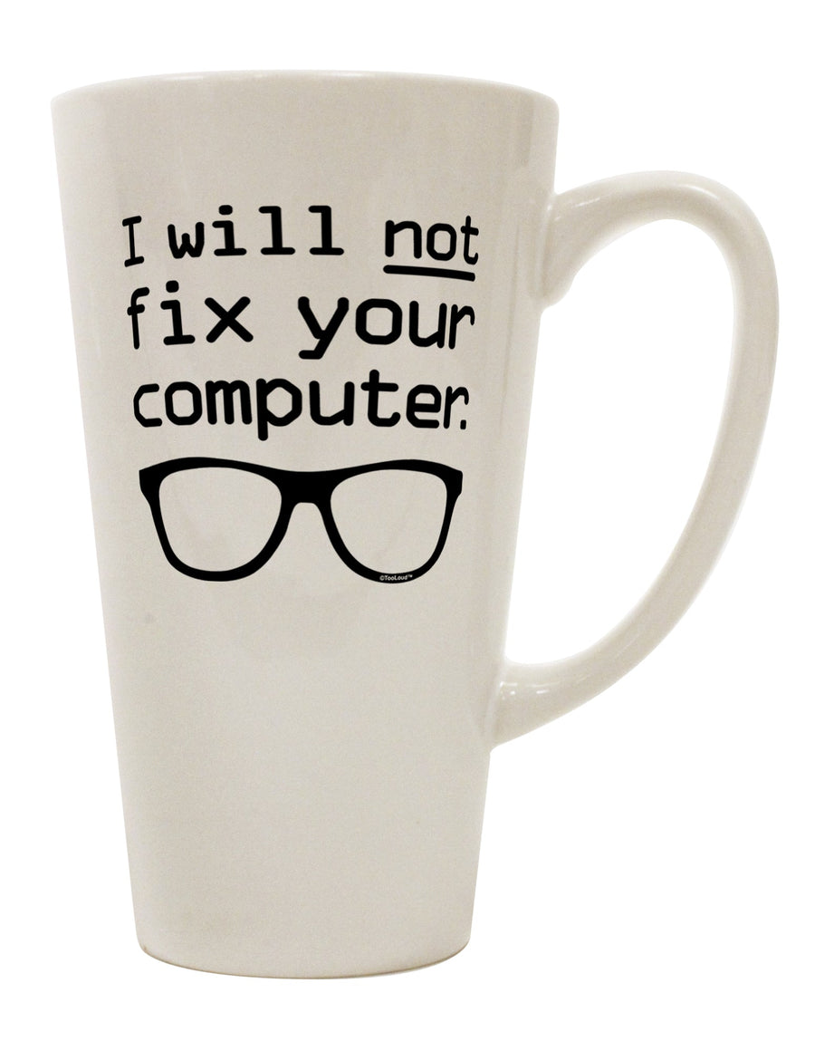 TooLoud 16 Ounce Conical Latte Coffee Mug - Perfect for the Computer Enthusiast-Conical Latte Mug-TooLoud-White-Davson Sales