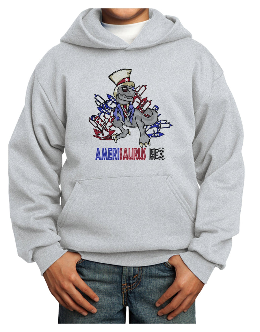 TooLoud AMERISAURUS REX Youth Hoodie Pullover Sweatshirt-Youth Hoodie-TooLoud-White-XS-Davson Sales