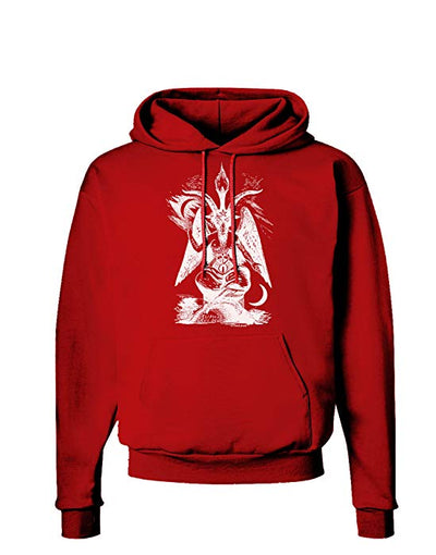 TooLoud Baphomet Illustration Dark Hoodie Sweatshirt-Hoodie-TooLoud-Red-Small-Davson Sales