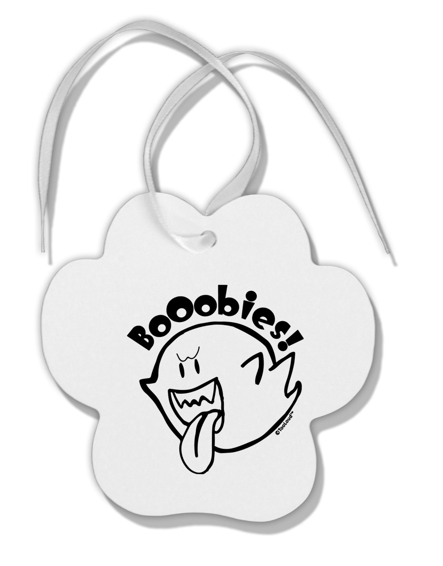 TooLoud Booobies Paw Print Shaped Ornament-Ornament-TooLoud-Davson Sales