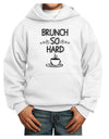 TooLoud Brunch So Hard Eggs and Coffee Youth Hoodie Pullover Sweatshirt-Youth Hoodie-TooLoud-White-XS-Davson Sales