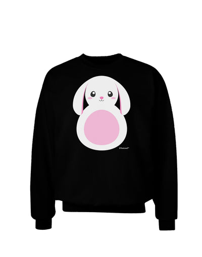 TooLoud Cute Bunny with Floppy Ears - Pink Adult Dark Sweatshirt-Sweatshirts-TooLoud-Black-Small-Davson Sales