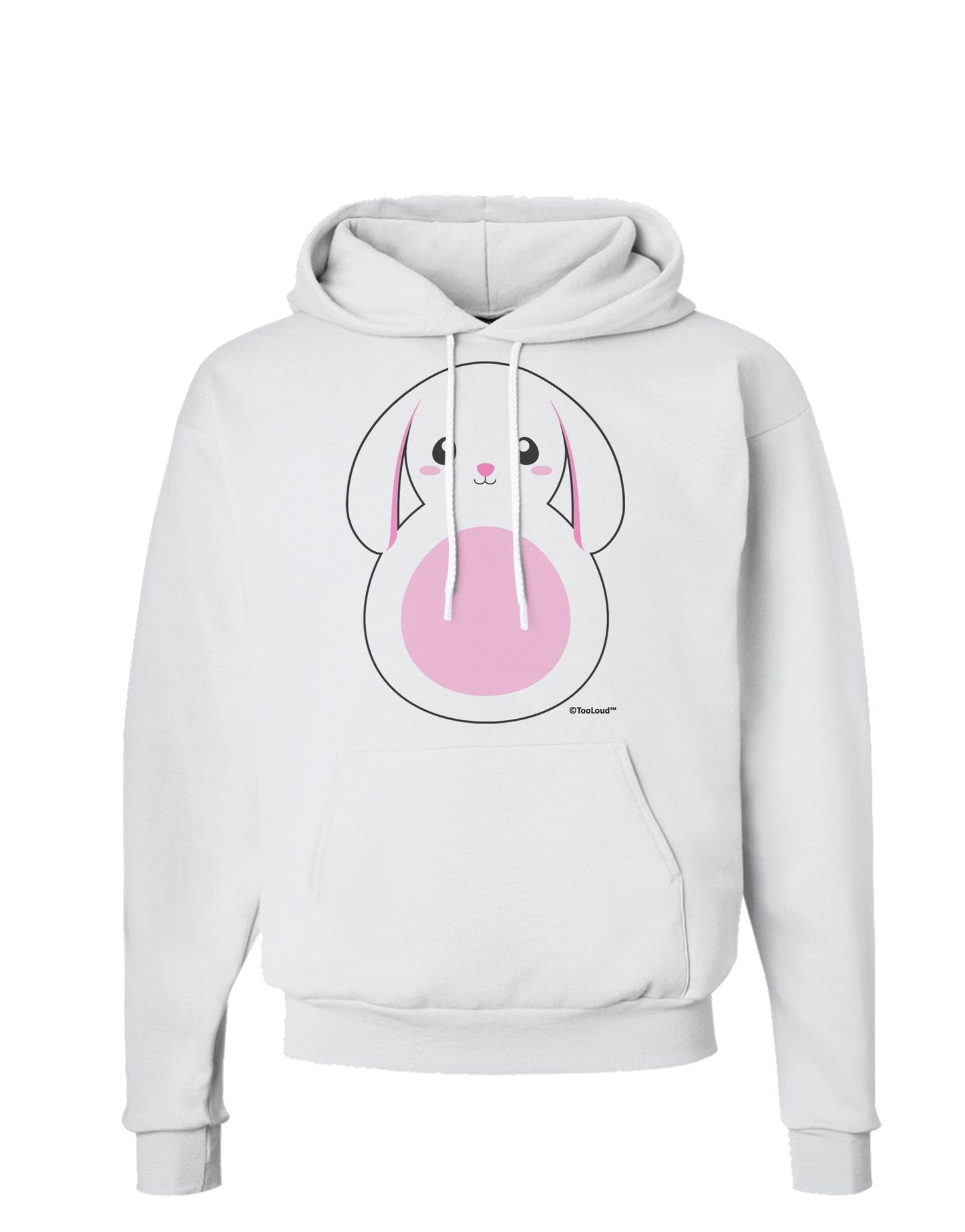 TooLoud Cute Bunny with Floppy Ears - Pink Hoodie Sweatshirt-Hoodie-TooLoud-White-Small-Davson Sales