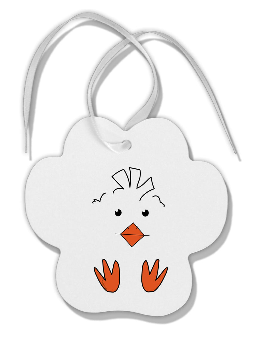 TooLoud Cute Easter Chick Face Paw Print Shaped Ornament-Ornament-TooLoud-Davson Sales