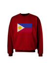 TooLoud Distressed Philippines Flag Adult Dark Sweatshirt-Sweatshirts-TooLoud-Deep-Red-Small-Davson Sales