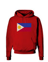 TooLoud Distressed Philippines Flag Dark Hoodie Sweatshirt-Hoodie-TooLoud-Red-Small-Davson Sales