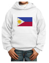 TooLoud Distressed Philippines Flag Youth Hoodie Pullover Sweatshirt-Youth Hoodie-TooLoud-White-XS-Davson Sales