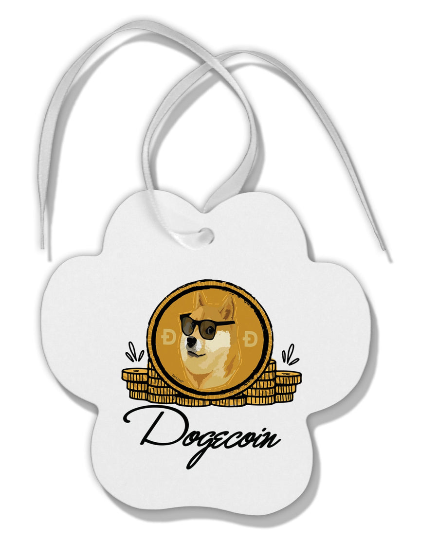 TooLoud Doge Coins Paw Print Shaped Ornament