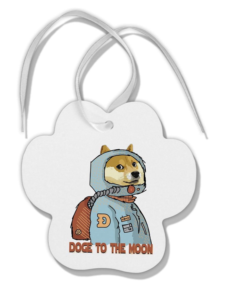 TooLoud Doge to the Moon Paw Print Shaped Ornament