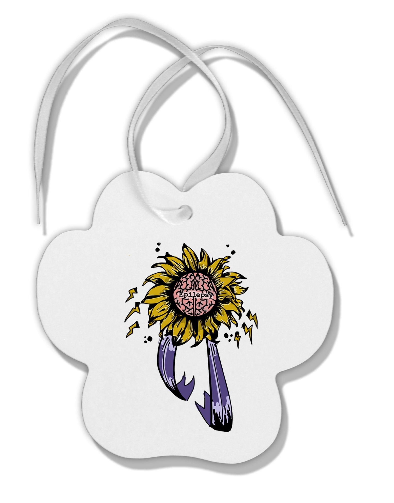 TooLoud Epilepsy Awareness Paw Print Shaped Ornament-Ornament-TooLoud-Davson Sales