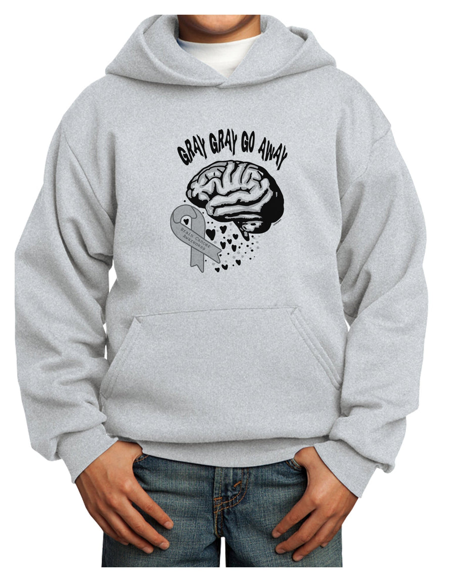 TooLoud Gray Gray Go Away Youth Hoodie Pullover Sweatshirt-Youth Hoodie-TooLoud-White-XS-Davson Sales