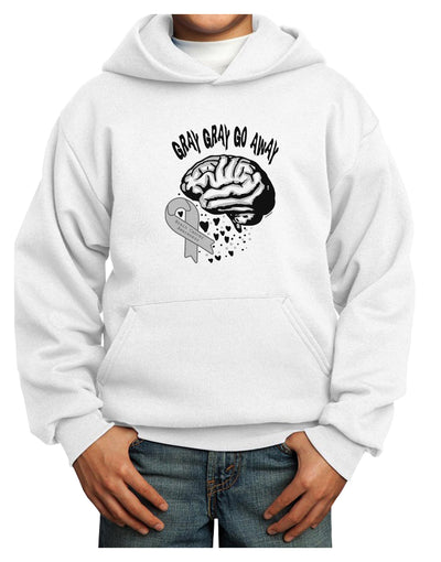 TooLoud Gray Gray Go Away Youth Hoodie Pullover Sweatshirt-Youth Hoodie-TooLoud-White-XS-Davson Sales