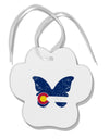 TooLoud Grunge Colorado Butterfly Flag Paw Print Shaped Ornament-Ornament-TooLoud-Davson Sales