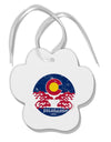TooLoud Grunge Colorado Emblem Flag Paw Print Shaped Ornament-Ornament-TooLoud-Davson Sales