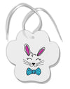 TooLoud Happy Easter Bunny Face Paw Print Shaped Ornament-Ornament-TooLoud-Davson Sales