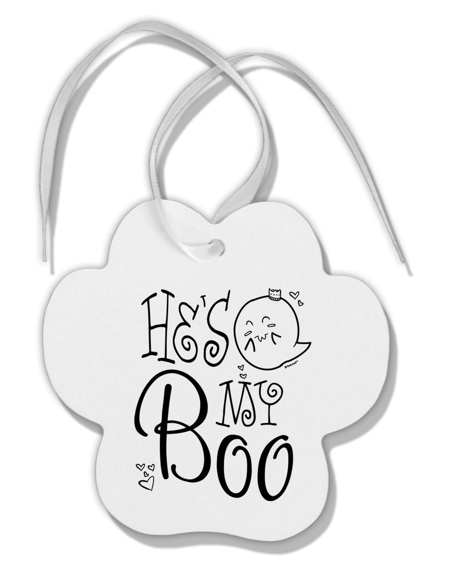 TooLoud He's My Boo Paw Print Shaped Ornament-Ornament-TooLoud-Davson Sales