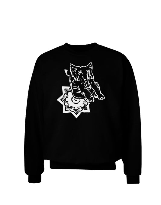 TooLoud Mandala Baby Elephant Adult Dark Sweatshirt-Sweatshirts-TooLoud-Black-Small-Davson Sales