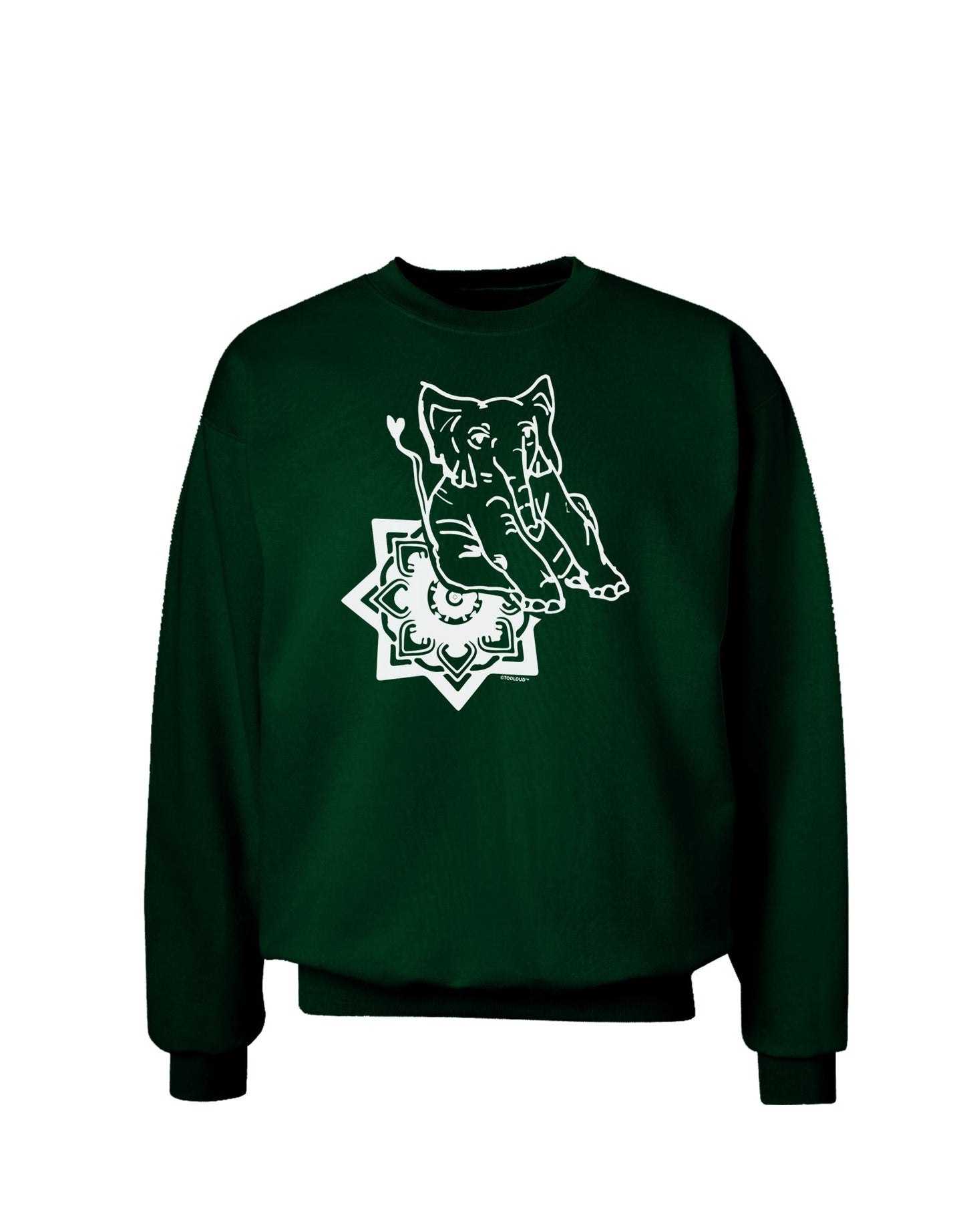 TooLoud Mandala Baby Elephant Adult Dark Sweatshirt-Sweatshirts-TooLoud-Deep-Forest-Green-Small-Davson Sales