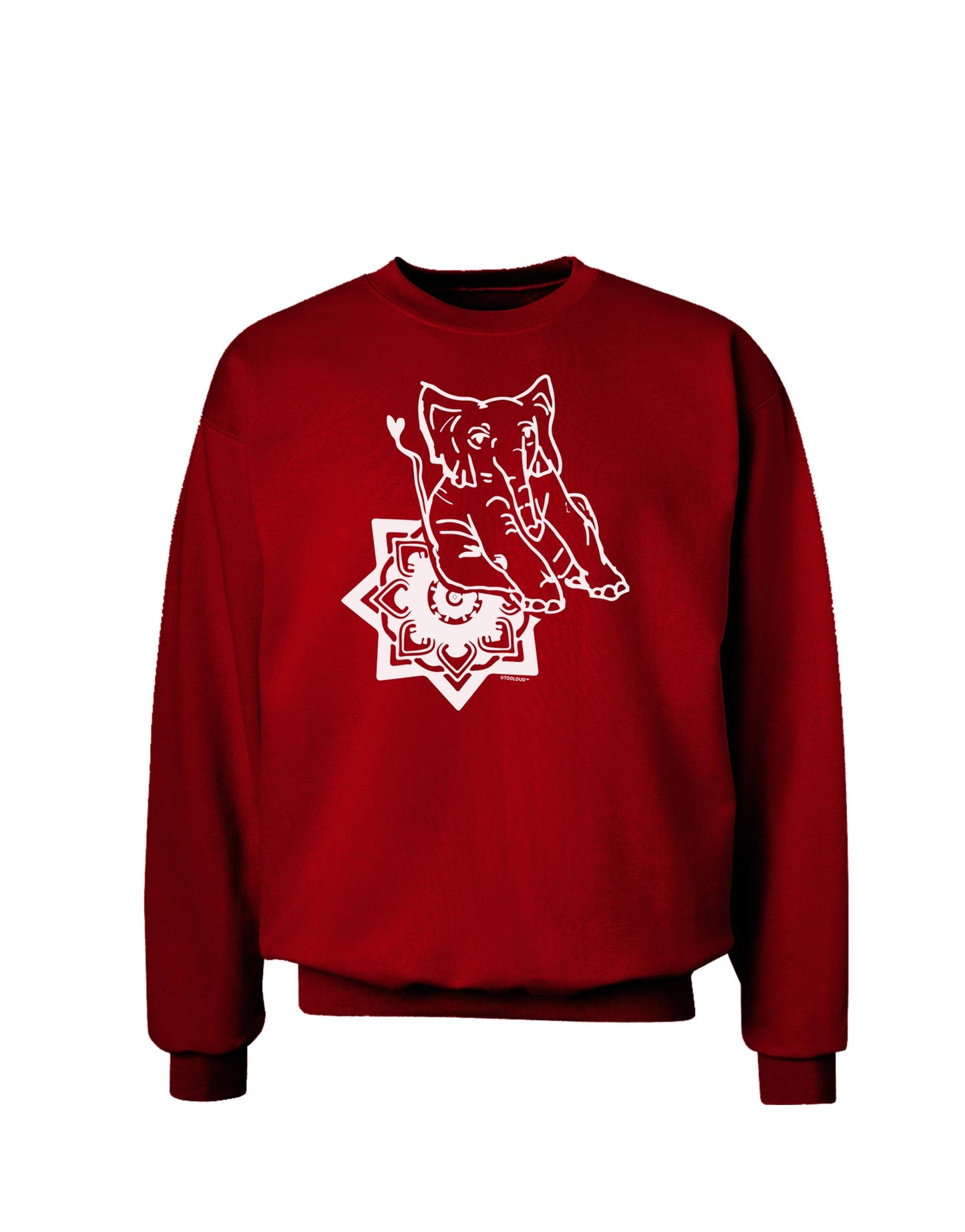 TooLoud Mandala Baby Elephant Adult Dark Sweatshirt-Sweatshirts-TooLoud-Deep-Red-Small-Davson Sales