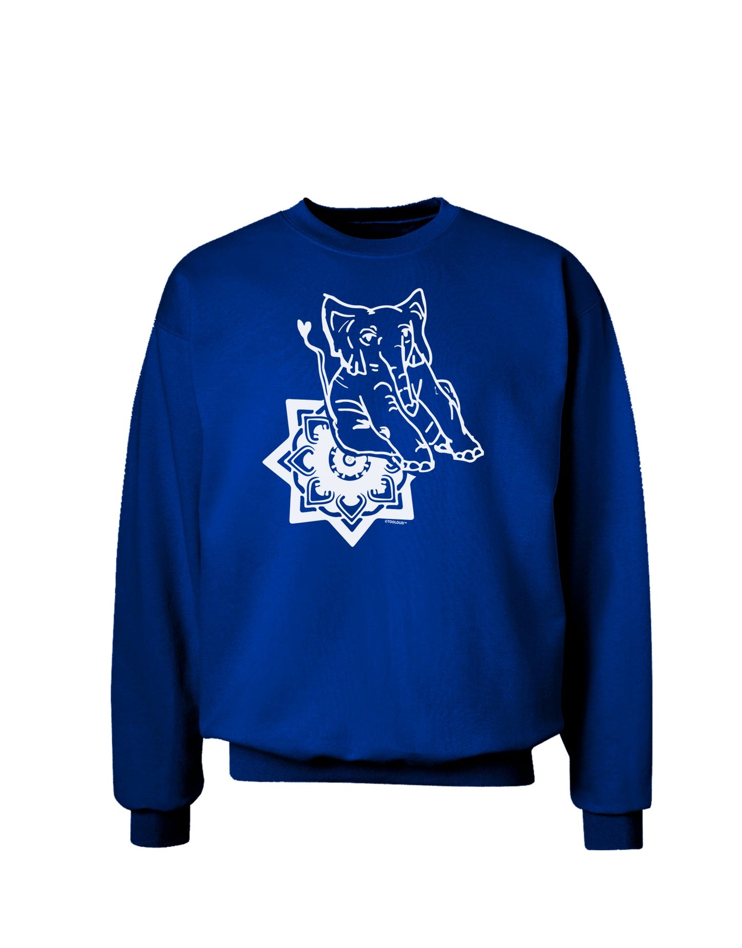 TooLoud Mandala Baby Elephant Adult Dark Sweatshirt-Sweatshirts-TooLoud-Deep-Royal-Blue-Small-Davson Sales