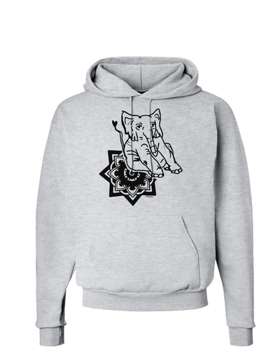 TooLoud Mandala Baby Elephant Hoodie Sweatshirt-Hoodie-TooLoud-AshGray-Small-Davson Sales