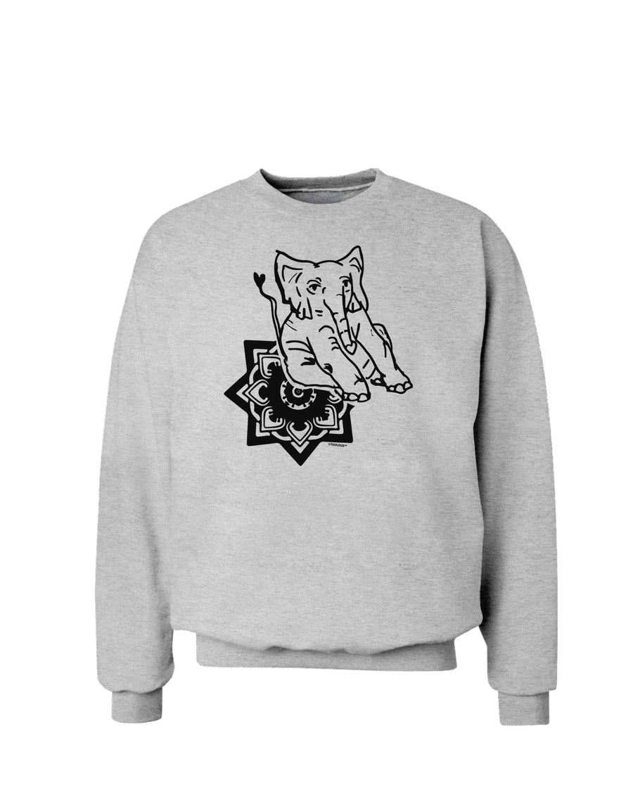 TooLoud Mandala Baby Elephant Sweatshirt-Sweatshirts-TooLoud-White-Small-Davson Sales