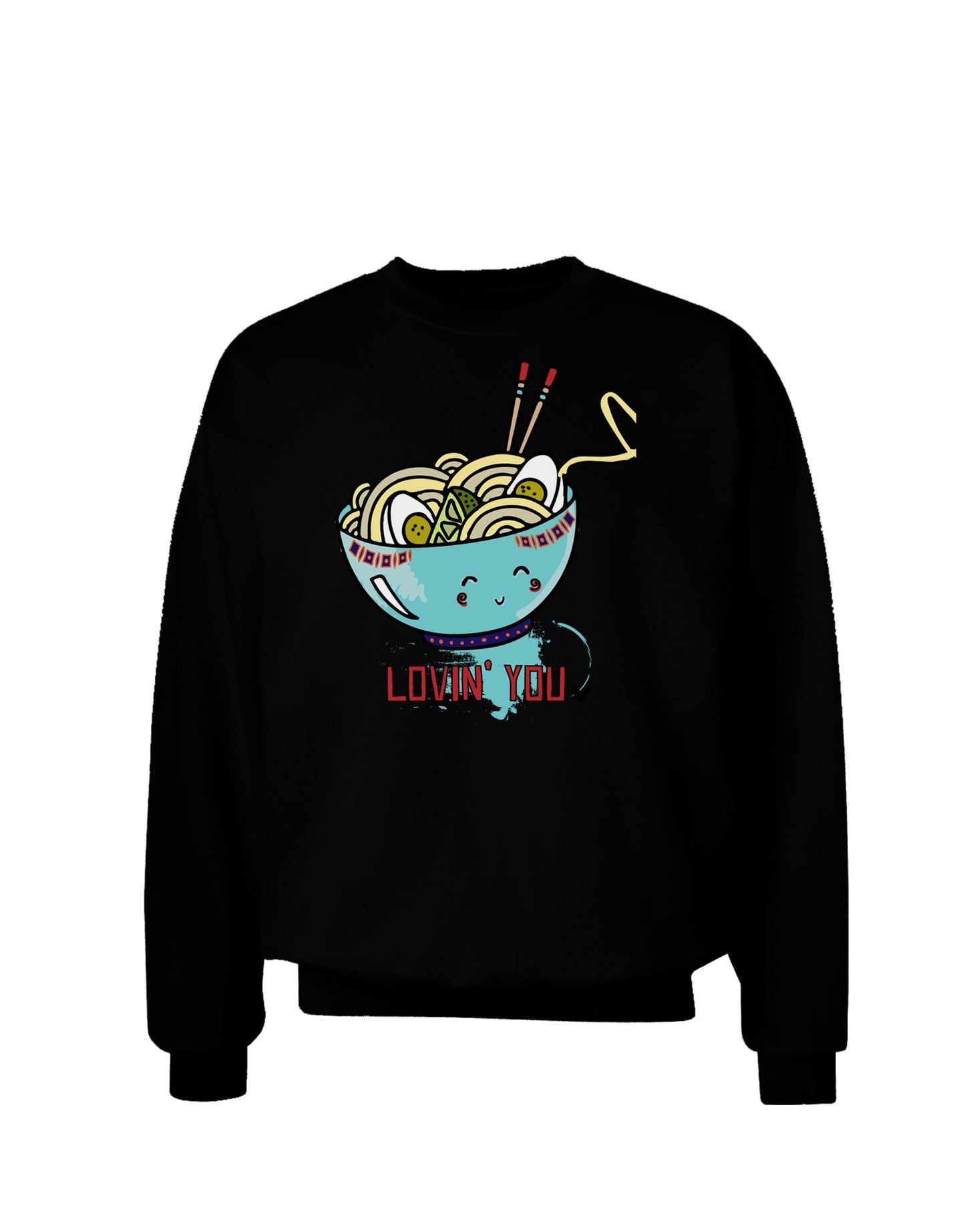 TooLoud Matching Lovin You Blue Pho Bowl Dark Adult Dark Sweatshirt-Sweatshirts-TooLoud-Black-Small-Davson Sales