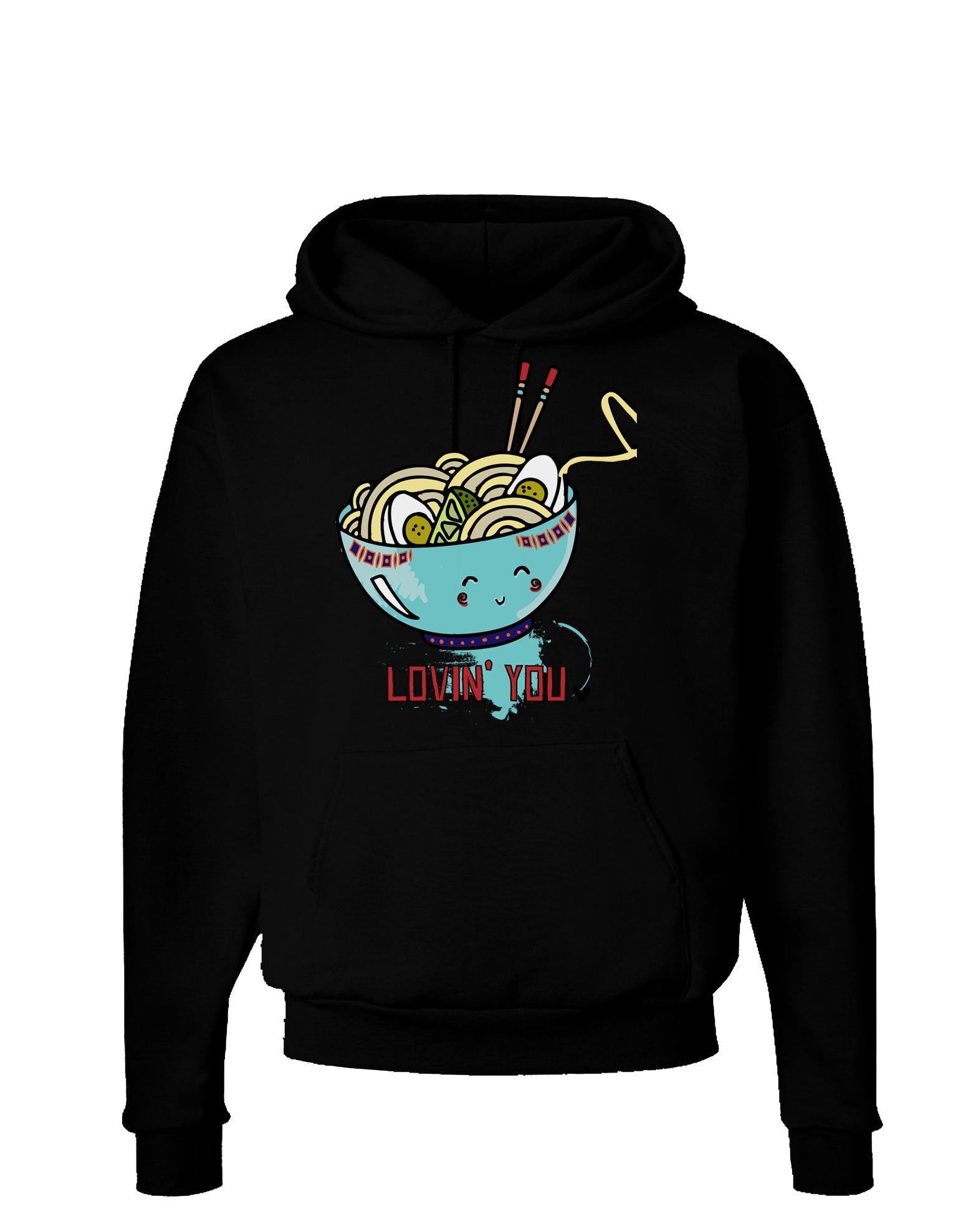 TooLoud Matching Lovin You Blue Pho Bowl Dark Dark Hoodie Sweatshirt-Hoodie-TooLoud-Black-Small-Davson Sales