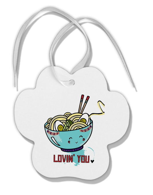 TooLoud Matching Lovin You Blue Pho Bowl Paw Print Shaped Ornament-Ornament-TooLoud-Davson Sales