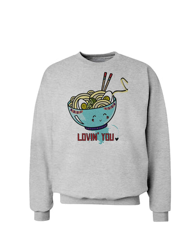 TooLoud Matching Lovin You Blue Pho Bowl Sweatshirt-Sweatshirts-TooLoud-AshGray-Small-Davson Sales