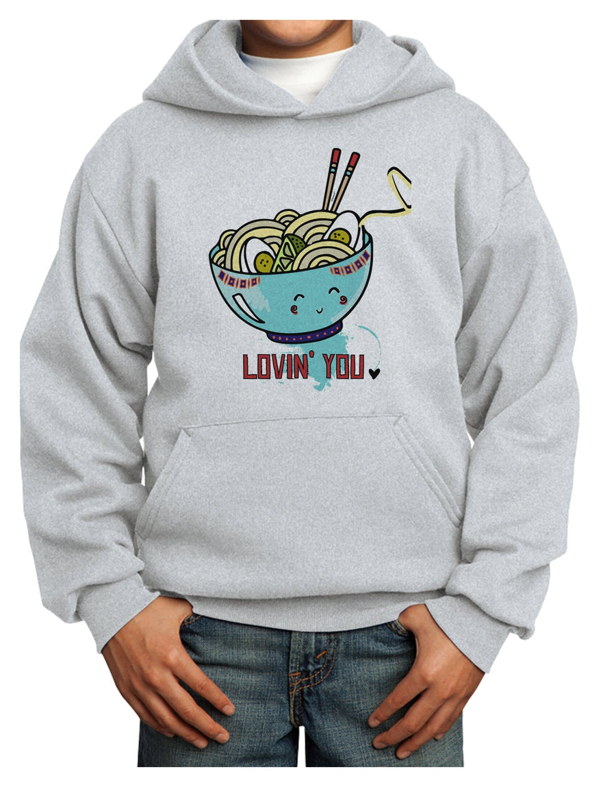 TooLoud Matching Lovin You Blue Pho Bowl Youth Hoodie Pullover Sweatshirt-Youth Hoodie-TooLoud-White-XS-Davson Sales