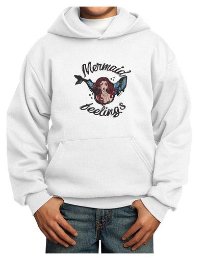 TooLoud Mermaid Feelings Youth Hoodie Pullover Sweatshirt-Youth Hoodie-TooLoud-White-XS-Davson Sales