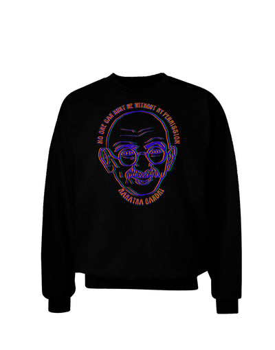 TooLoud No one can hurt me without my permission Ghandi Dark Adult Dark Sweatshirt-Sweatshirts-TooLoud-Black-Small-Davson Sales