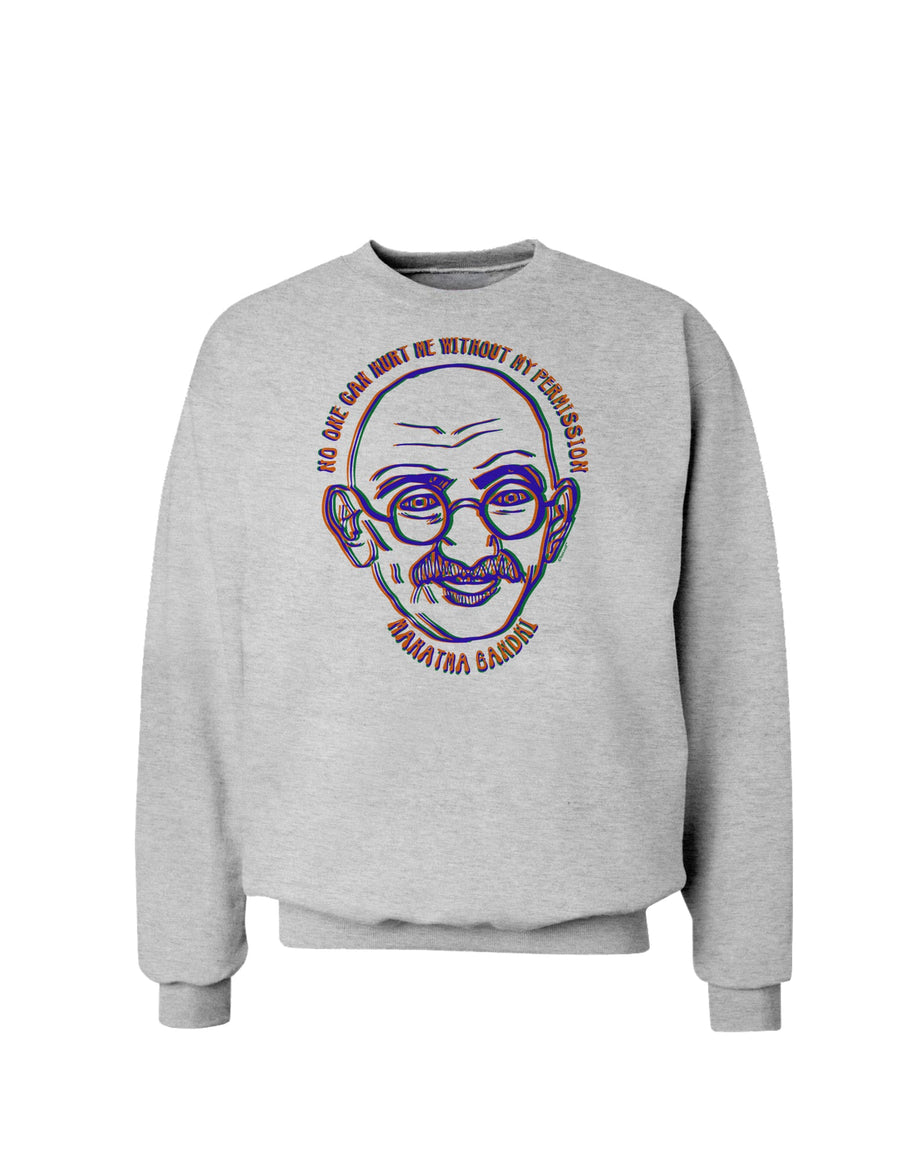 TooLoud No one can hurt me without my permission Ghandi Sweatshirt-Sweatshirts-TooLoud-White-Small-Davson Sales