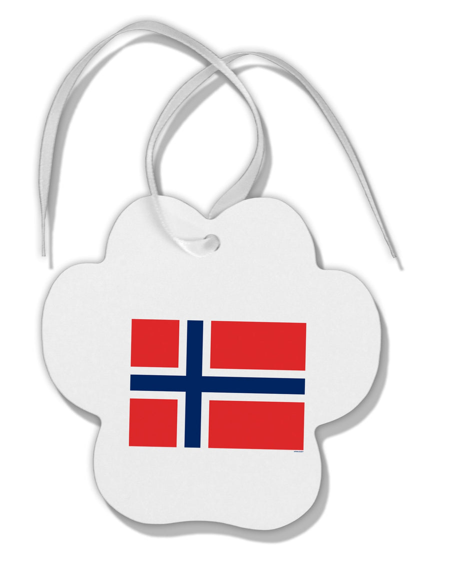 TooLoud Norwegian Flag Paw Print Shaped Ornament-Ornament-TooLoud-Davson Sales