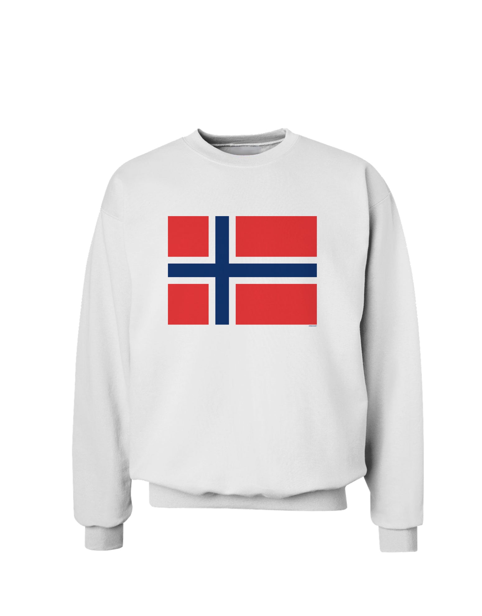 TooLoud Norwegian Flag Sweatshirt-Sweatshirts-TooLoud-White-Small-Davson Sales