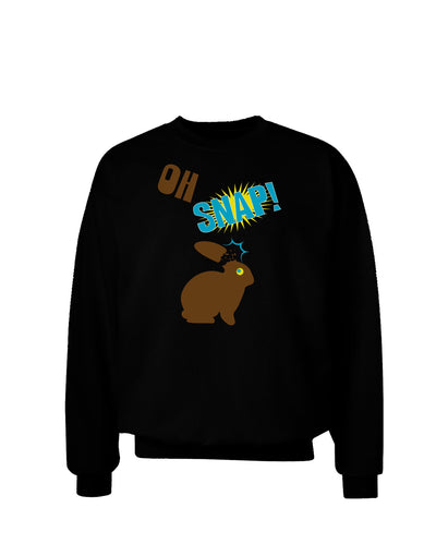 TooLoud Oh Snap Chocolate Easter Bunny Adult Dark Sweatshirt-Sweatshirts-TooLoud-Black-Small-Davson Sales