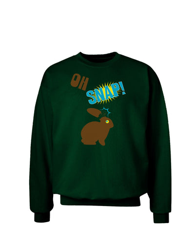 TooLoud Oh Snap Chocolate Easter Bunny Adult Dark Sweatshirt-Sweatshirts-TooLoud-Deep-Forest-Green-Small-Davson Sales