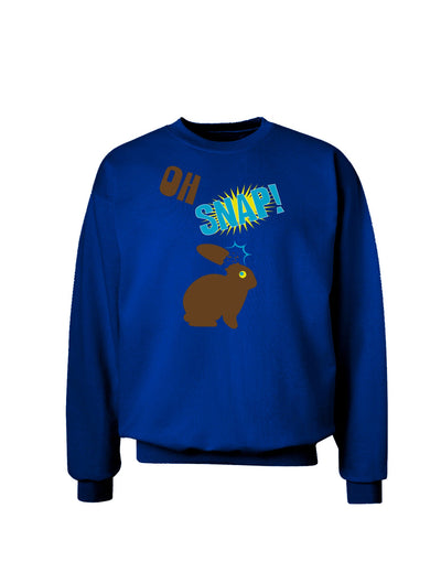 TooLoud Oh Snap Chocolate Easter Bunny Adult Dark Sweatshirt-Sweatshirts-TooLoud-Deep-Royal-Blue-Small-Davson Sales