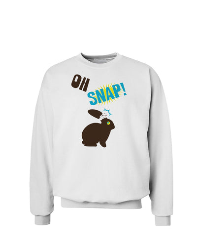 TooLoud Oh Snap Chocolate Easter Bunny Sweatshirt-Sweatshirts-TooLoud-White-Small-Davson Sales