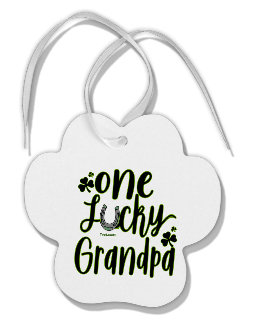TooLoud One Lucky Grandpa Shamrock Paw Print Shaped Ornament-Ornament-TooLoud-Davson Sales