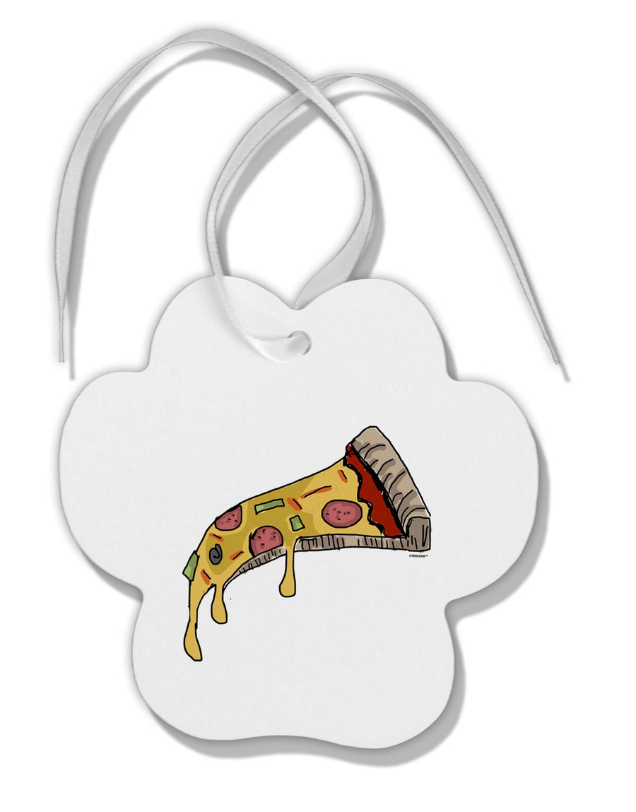 TooLoud Pizza Slice Paw Print Shaped Ornament-Ornament-TooLoud-Davson Sales