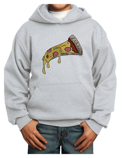 TooLoud Pizza Slice Youth Hoodie Pullover Sweatshirt-Youth Hoodie-TooLoud-Ash-XS-Davson Sales