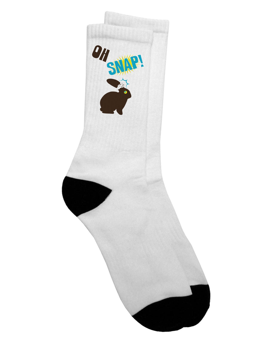 TooLoud Premium Chocolate Easter Bunny Adult Crew Socks - A Delectable Delight for Easter Celebrations-Socks-TooLoud-White-Ladies-4-6-Davson Sales