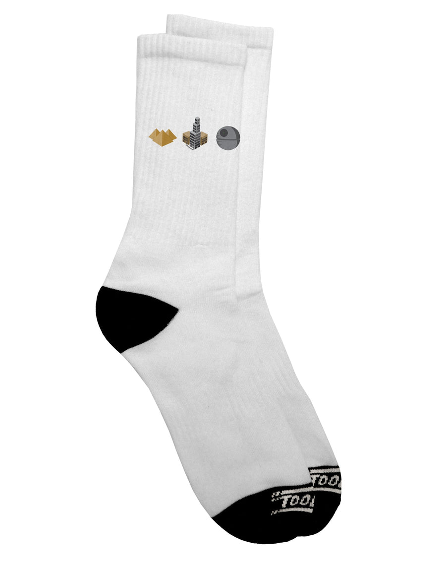 TooLoud Presents: A Humorous Twist on Architectural History - Adult Crew Socks with a Sci-fi Flair-Socks-TooLoud-White-Ladies-4-6-Davson Sales