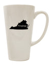 TooLoud Presents: Exquisite 16 Ounce Conical Latte Coffee Mug - Crafted in the Shape of Virginia, United States-Conical Latte Mug-TooLoud-White-Davson Sales