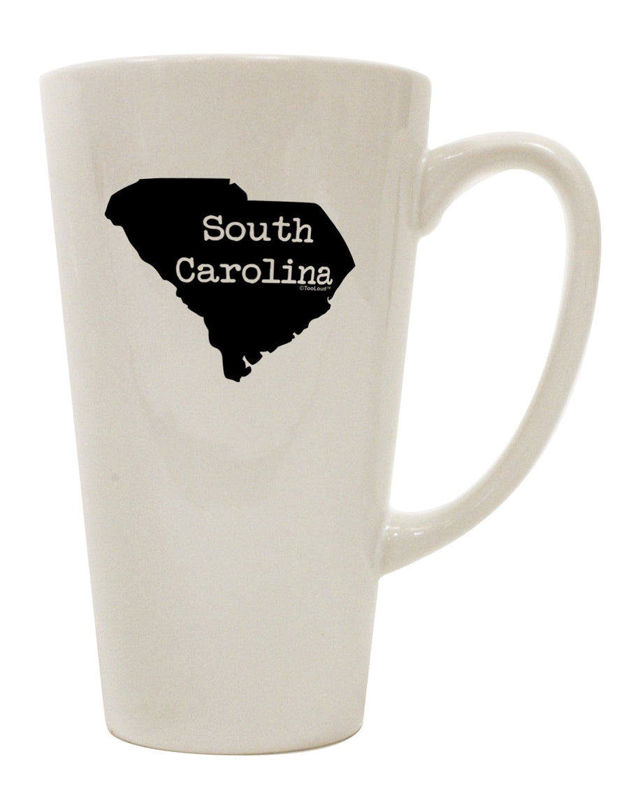 TooLoud Presents: Exquisite 16 Ounce Conical Latte Coffee Mug in the Shape of South Carolina, United States - Perfect for Discerning Drinkware Enthusiasts-Conical Latte Mug-TooLoud-White-Davson Sales